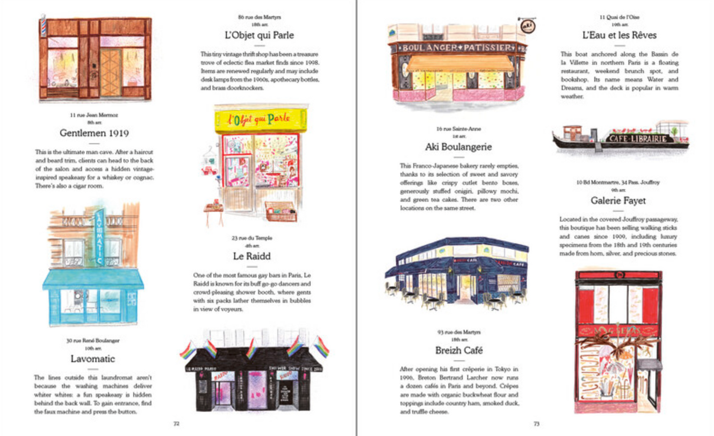 Paris Shopfronts Illustrations of the City's Best-Loved Boutiques, Brasseries, Bars and More  by Joel Holland, Vivian Song